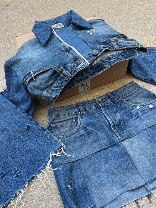 Blue denim set